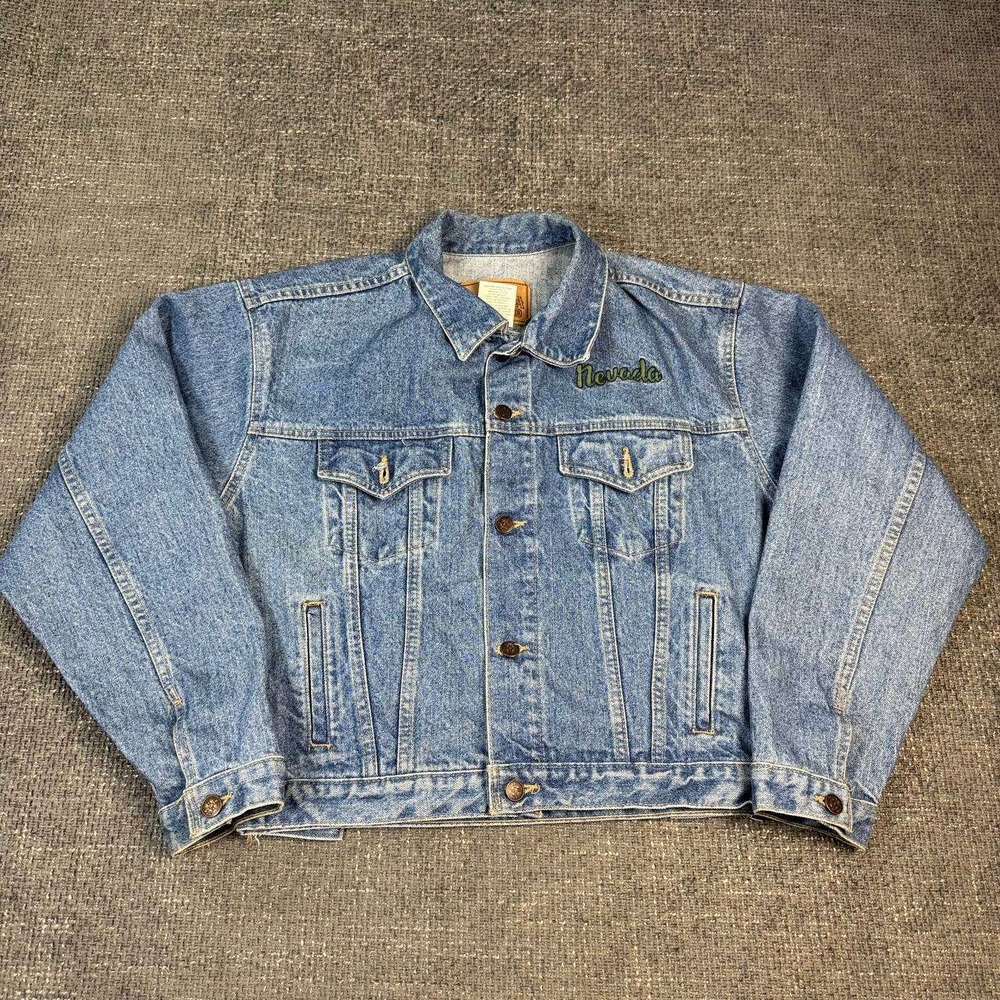 Nevada Jeanswear Denim Trucker Jacket XL Blue 90s Boxy Fit Made in Canada